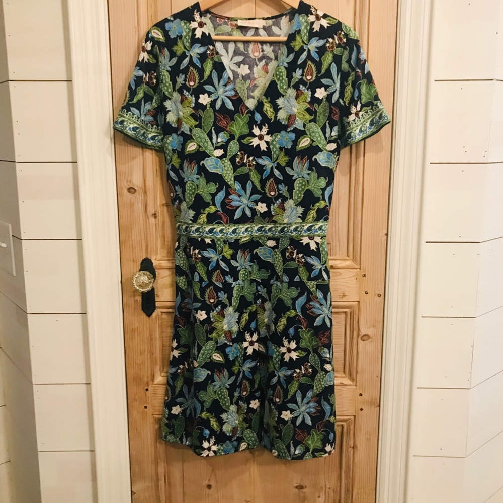 Tory Burch Garden Wisteria-Print Silk Dress